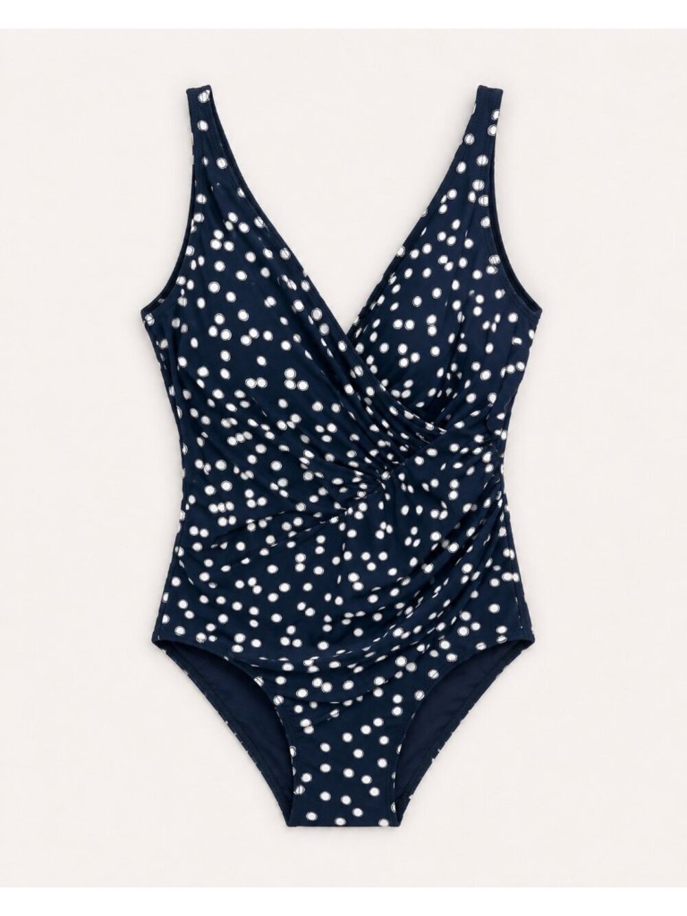 Miraclesuit Blue Polka Dot Draped One-Piece Swimsuit Size 18